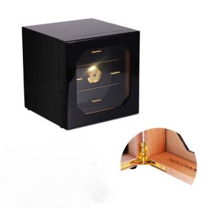 Three layer cigar box cabinet thermometer skylight cigar temperature control