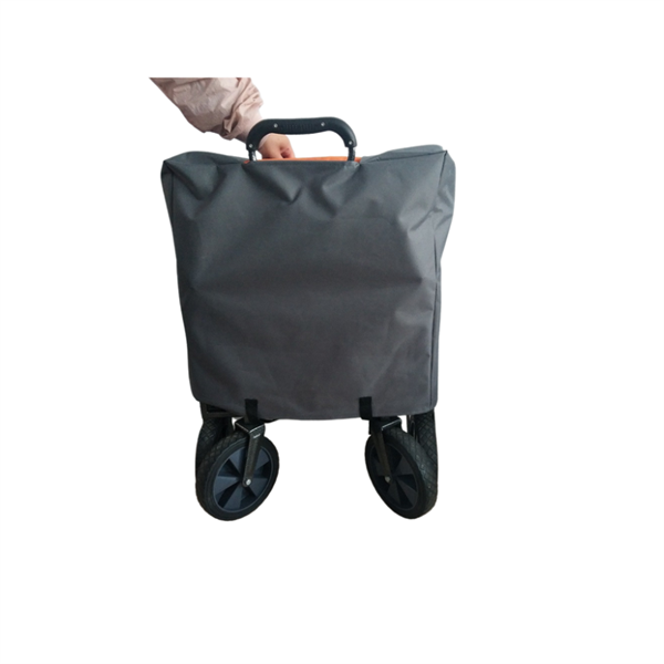 4 Wheels Foldable Wagon Cart Stainless Steel Frame Outdoor Folding Wagon