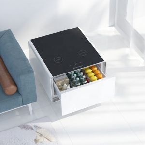 2024 Modern Aluminum Smart Coffee Table with Wireless Charging and Tempered