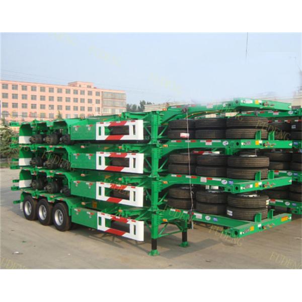 40 Ton Payload Tri Axle Skeleton Trailer For 20 Ft / 40ft Containers Transport