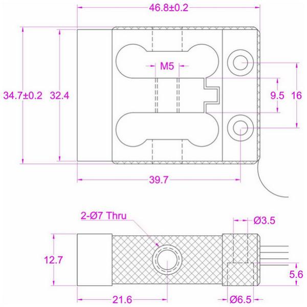 50lb side mount load cell replacement for FUTEK FSH03978 LSM300