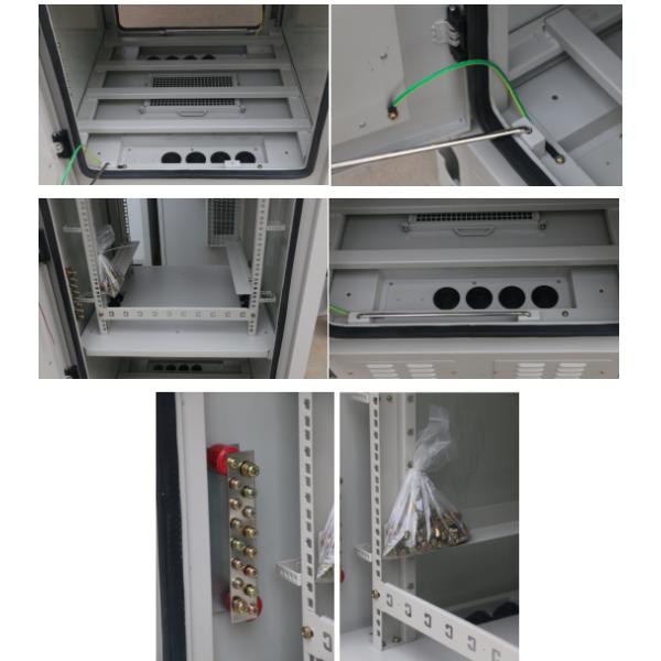 Front Rear Door Sandwich 20U Outdoor Battery Enclosure Anti Theft Three Point Lock