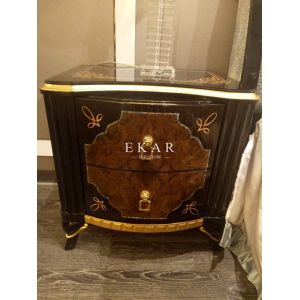 Carved Wood Bed Side Table Antique Nightstand