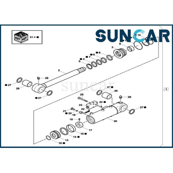 Dozer Blade Oil Seal Kit XKCC-01691 Cylinder Seal Repair Kit XKCC01691 For CX37C