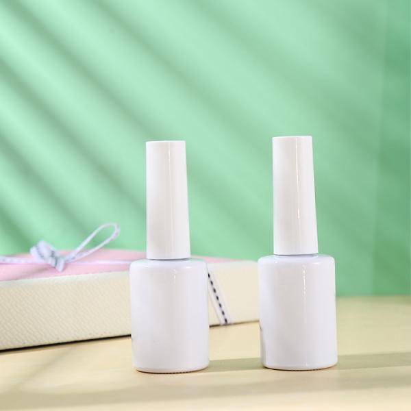 Unique Empty Glass Bottle for Nail Polish Base Material Glass With Reed Diffuser or not NO Cap and Brush 10ml Pink White