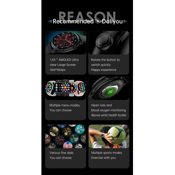 HK85 Ladies Bluetooth Smart Watch 1.43 Amoled Bt Calling NFC Health Monitor