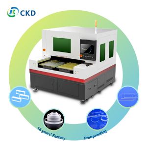China OPC Supported Industrial Laser Glass Cutting Machine with Heavy Duty Wheels on sale