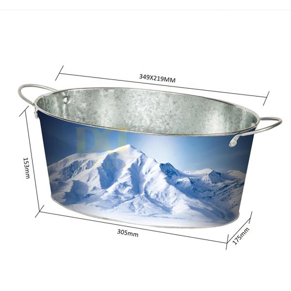 DADI Portable Wine Chiller Tinplate Metal Ice Bucket OEM/ODM Beverage Chiller Tub For Beer
