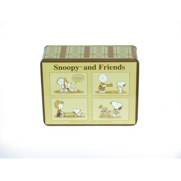 Snoopy Cookie Tin Container , Tin Case For Cookies / Cakes/Biscuits Packaging