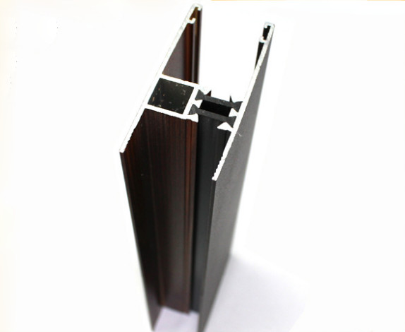 6063 6061 6060 Standard Aluminium Extrusion Profiles With Wood Grain Surface Treatment