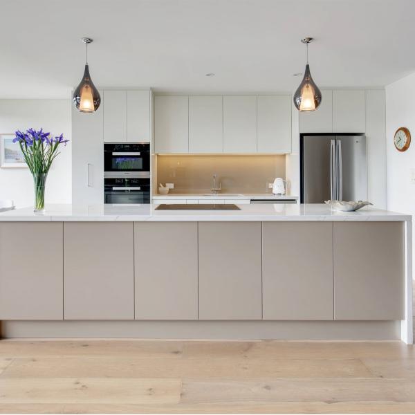 Buy White Rose Gold Lacquer Kitchen Complete Set Modern Kitchen Cabinets at wholesale prices