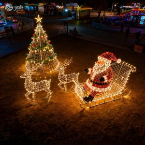 Santa Claus Reindeer Christmas Tree LED Lights - Illuminate the Festive