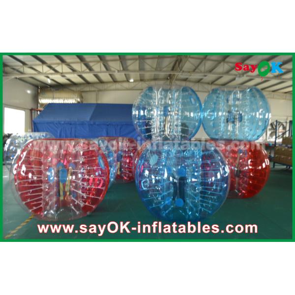 Soccer Inflatable Games Transparent Red / Blue Large Inflatable Sports Games Bubble Soccer 1.5m For Camping