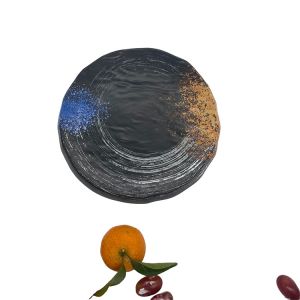 Restaurant Personalised Melamine Round Plate Anti Scratch Galaxy Pattern