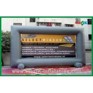 Blow Up Projector Screen Blue Color Inflatable Movie Screen / Gray Inflatable