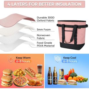 BALEINE LARGE 36-CAN COOLER BAGS INSULATED, PEVA SOFT COOLER TOTE BAG, INSULATED