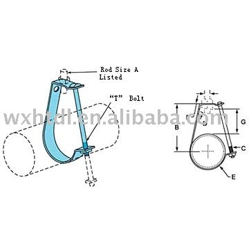 Buy Adjustable Pipe Clamps Bracket Support J Shape at wholesale prices