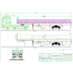 7.5t Heavy Mechanical Suspension Flatbed / Sidewall Semi-Trailer for Transportat