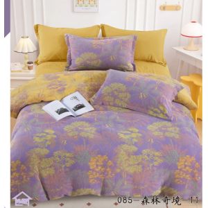 Healthy & Comfortable 100% Washed Combed Bedding Set Duvet Cover Bed Sheet