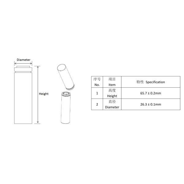 26650 3400mAh 3.2V Cylindrical LFT Lifepo4 Batery CB IEC
