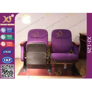 Triangle Armrest Short Back Rest Auditorium Church Chairs With Folding Soft