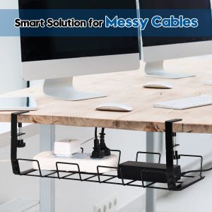 Adjustable and Removable Desks Cable Management Tray for Office Desks