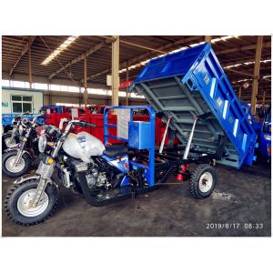 Heavy Load BLUE 250CC Cargo Tricycle With DOUBLE Hydraulic Dump