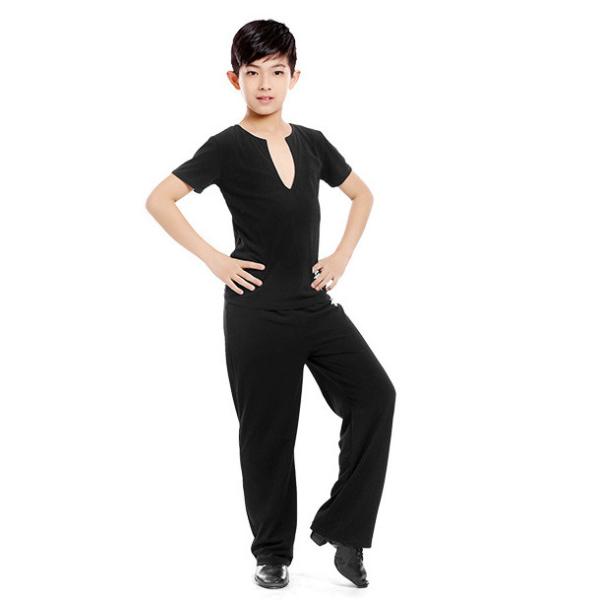 new offer latin dance clothes boy Ruffly blue white black modern dance stage children latin dance clothes