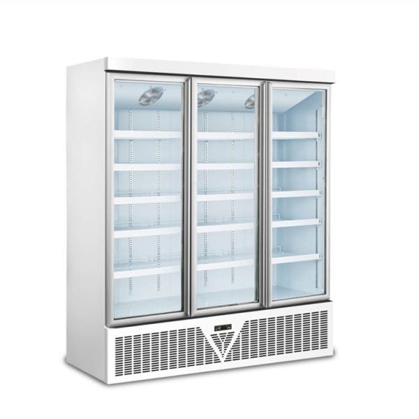 Buy Digital control glass doors deep freezer frozen food display refrigerator with fan cooling at wholesale prices