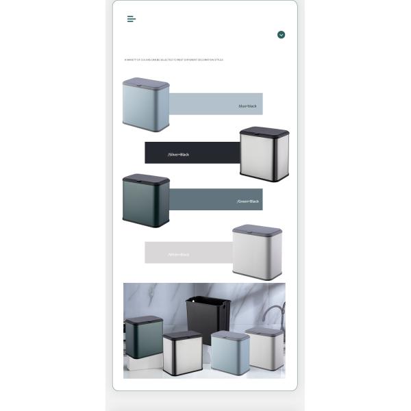 Kitchen Household Wall-mountable and Tabletop Dual-use Stainless Steel Trash Can with Lid