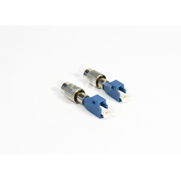 LC - FC Simplex Bule Fiber Optical Adapter Plastic / Metal With Ceramic Sleeve