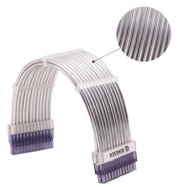 PC Pwer Supply Silver Plating Reflects Light Extension Cable for Computer Extension Cord 24PIN 4+4PIN 6+2PIN