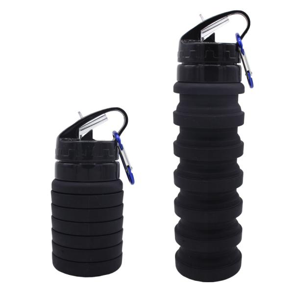 Buy 550ML Sample Free Private Label Collapsible Silicone Water Bottle at wholesale prices