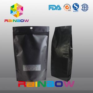 Black 70g 100g 250g 500g Plastic Pouches Packaging Stand Up Coffee Bean Bag With