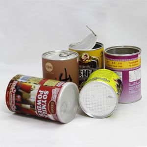 China Round Tea Packaging Tin Boxes Composite Containers Packaging With Lids on sale