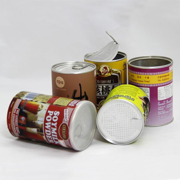 Buy Round Tea Packaging Tin Boxes Composite Containers Packaging With Lids at wholesale prices