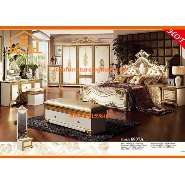 antique wholesale price Indonesia white lacquer bedroom furniture