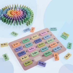 Mathematics 4.5cm Wooden Domino Blocks Montessori Math Blocks