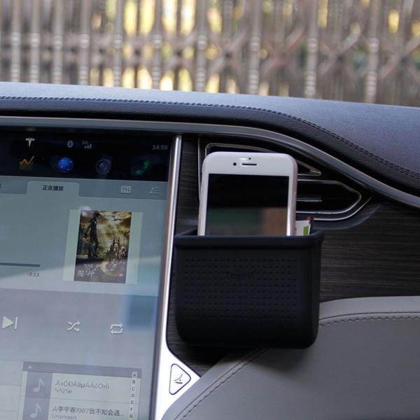 High Quality Car Air Vent Mount, Storage Box Pocket Pouch, Dash Vent Cell Phone Holder, storage box for Car (Black)