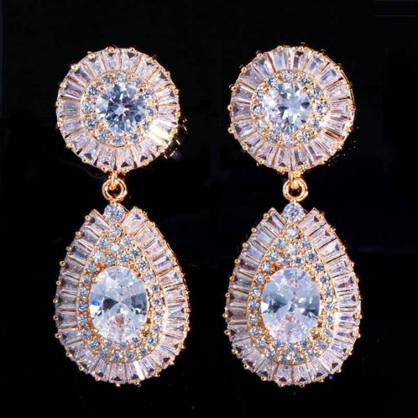 Women's WaterDrop Earrings, CZ Earrings For Bride Jewelry Parties Wedding Jewelry Earrings Necklace jewelry set