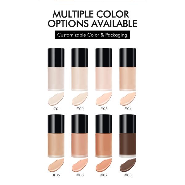 OEM / ODM Professional Private Label Vegan Cosmetics Makeup Custom Logo Full Coverage Matte Waterproof Liquid Foundation