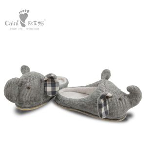 18 X 7cm Kids Shoes Warm Infant Shoes Grey Elephant Head Pattern