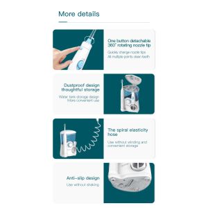 Combo Electric Toothbrush IPX4 Countertop Water Flosser Teeth Whitening 600ml