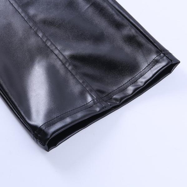 Sexy High Waisted Leather Pants Women Double Pocket