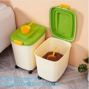PP plastic type and stocked eco-friendly feature Round pet food container with