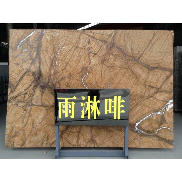 Antique Rainforest Brown Marble Slab Kitchen Countertops 36''X36'' Easy Maintenance