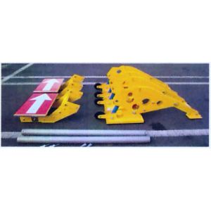 Yellow LED Arrow Bottom Rubber Anti Ram Barrier Removable