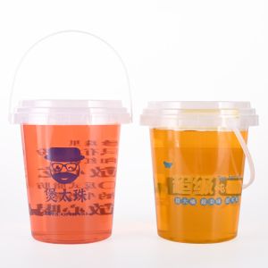 China Customized Salad PP Plastic Cups With Handle With Carton Package on sale