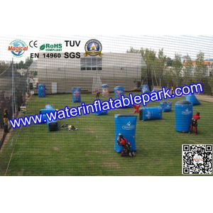 Blue Inflatable Paintball Bunker , 0.6mm  / 0.9mm PVC Airups Bunkers