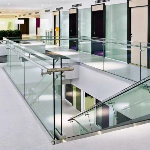 Extruded Aluminium Glass Balustrade Exterior Commercial Fencing
